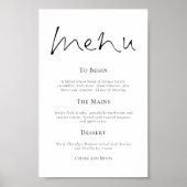 Elegant Typography Simple Wedding Menu Poster (Voorkant)