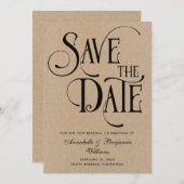 Elegant Typography Vow Renewals Kraft Save The Date (Voorkant / Achterkant)