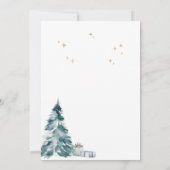 Elegant Typography Waterverf Gold Foliage Snow (Achterkant)
