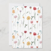 Elegant Typography Waterverf Wildflower Wedding Kaart (Achterkant)