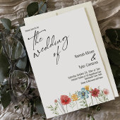 Elegant Typography Waterverf Wildflower Wedding Kaart