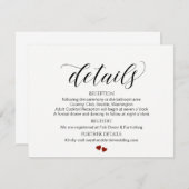 Elegant Typography Wedding Details Enclosure Card Informatiekaartje (Voorkant / Achterkant)