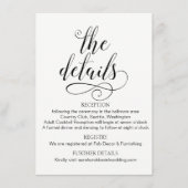 Elegant Typography Wedding Details Enclosure Kaart (Voorkant)