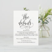 Elegant Typography Wedding Details Enclosure Kaart (Staand voorkant)