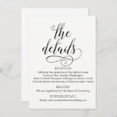 Elegant Typography Wedding Details Enclosure Kaart (Voorkant / Achterkant)