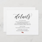 Elegant Typography Wedding Details Enclosure Kaart (Voorkant / Achterkant)