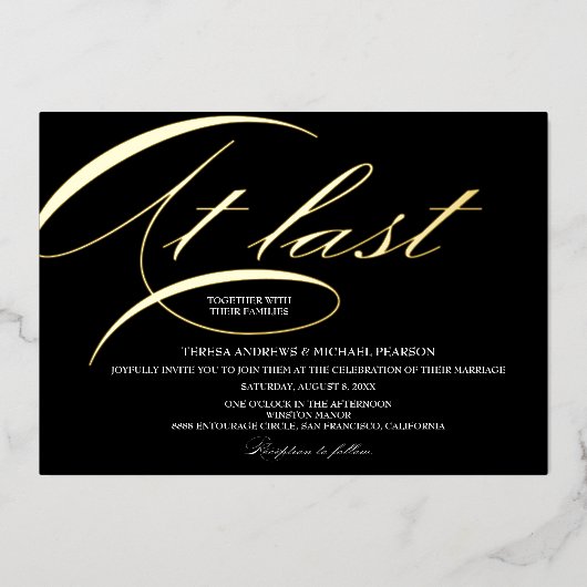 Elegant Typography Wedding Folie Feestdagenkaart (Voorkant)