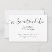 Elegant Typography Wedding Heart Save the Date (Voorkant)