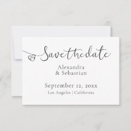 Elegant Typography Wedding Heart Save the Date