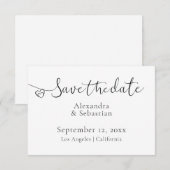 Elegant Typography Wedding Heart Save the Date (Voorkant / Achterkant)