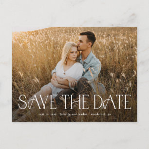 Elegant Typography Wedding Photo Save the Date Aankondigingskaart