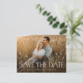 Elegant Typography Wedding Photo Save the Date Aankondigingskaart (Staand voorkant)