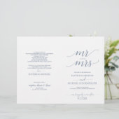 Elegant Typography Wedding Programs Dusty Blue - S (Staand voorkant)