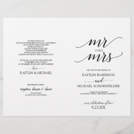 Elegant Typography Wedding Programs in Black