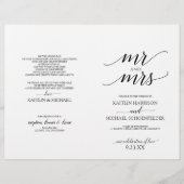 Elegant Typography Wedding Programs in Black (Voorkant)