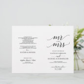 Elegant Typography Wedding Programs in Black (Staand voorkant)