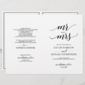 Elegant Typography Wedding Programs in Black 2 (Voorkant / Achterkant)