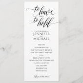 Elegant Typography Wedding Programs | Zwart Programmakaart (Voorkant)