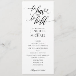Elegant Typography Wedding Programs | Zwart Programmakaart