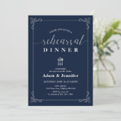 Elegant Typography Wedding Rehearsal Dinner Kaart (Staand voorkant)