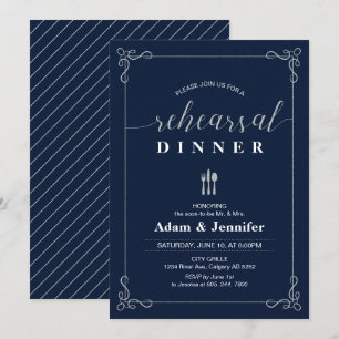 Elegant Typography Wedding Rehearsal Dinner Kaart