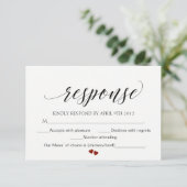 Elegant Typography Wedding Response Card Script RS RSVP Kaartje (Staand voorkant)