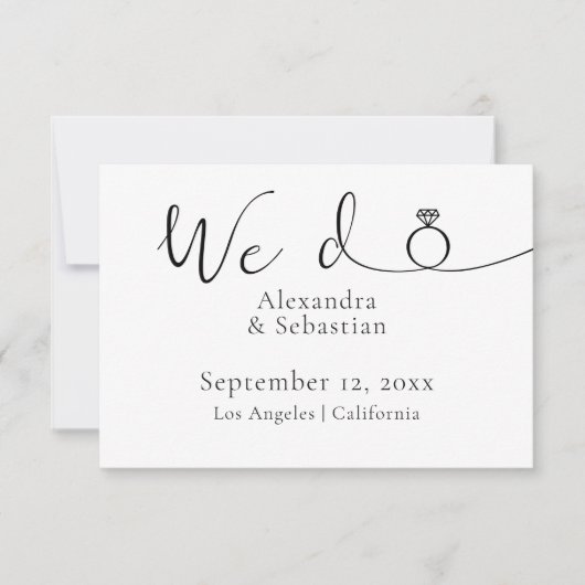 Elegant Typography Wedding We redden de datum Save The Date (Voorkant)