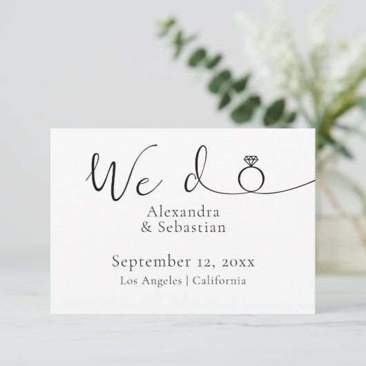 Elegant Typography Wedding We redden de datum Save The Date (Staand voorkant)