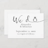 Elegant Typography Wedding We redden de datum Save The Date (Voorkant / Achterkant)