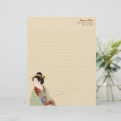 Elegant Uemura Shōen Japanse vrouw Stationery Briefhoofd (Staand voorkant)