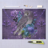 Elegant uil,  blaasjes en juwelen tissuepapier (Craft)