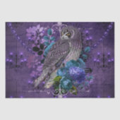 Elegant uil,  blaasjes en juwelen tissuepapier (Voorkant)