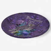 Elegant uil florale kandelaars gothisch papieren bordje (Gekanteld)