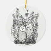 Elegant uil paar samen Jubileum kerst Keramisch Ornament (Voorkant)