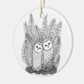 Elegant uil paar samen Jubileum kerst Keramisch Ornament (Links)