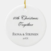 Elegant uil paar samen Jubileum kerst Keramisch Ornament (Achterkant)