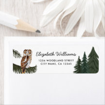 Elegant Uil retour adres label