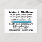 Elegant Uil Theme Visitekaartje (Achterkant)