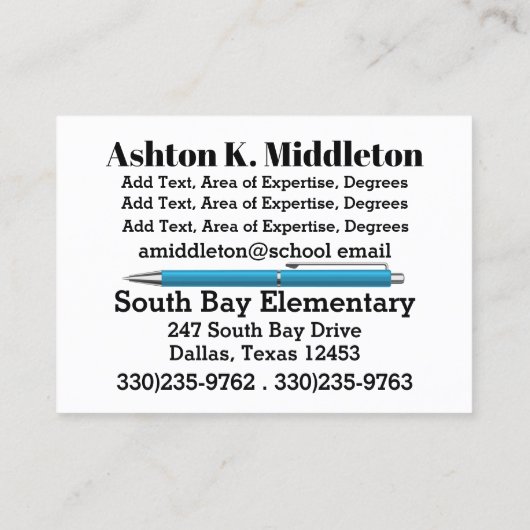 Elegant Uil Theme Visitekaartje (Achterkant)