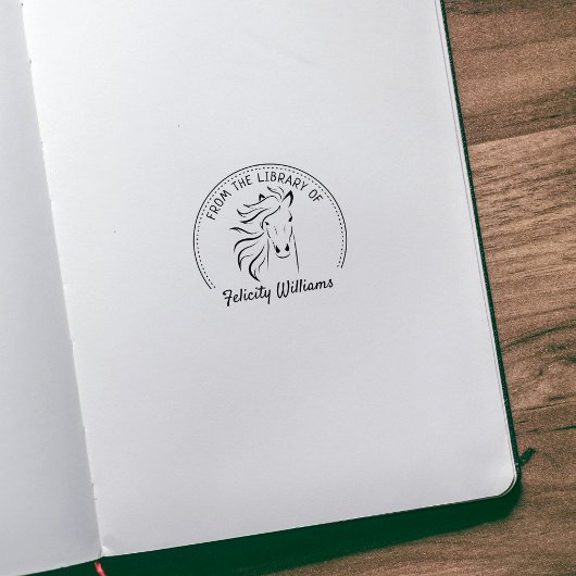 Elegant uit de bibliotheek van het paardenboek rubberstempel