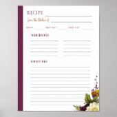 Elegant uit de keuken van blanco recept sjabloon poster (Voorkant)