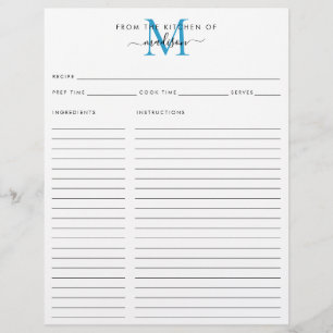 Elegant uit de keuken van de blauwe monogram