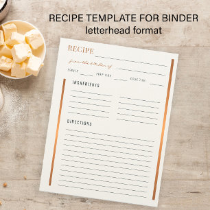 Elegant uit de keuken van goud koken blanco recept briefhoofd