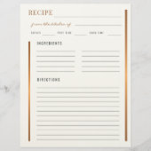 Elegant uit de keuken van goud koken blanco recept briefhoofd (Voorkant)