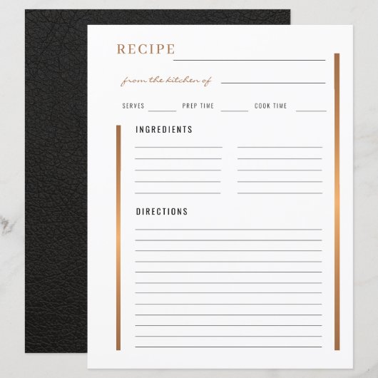 Elegant uit de keuken van het goudblanco recept (Voorkant / Achterkant)