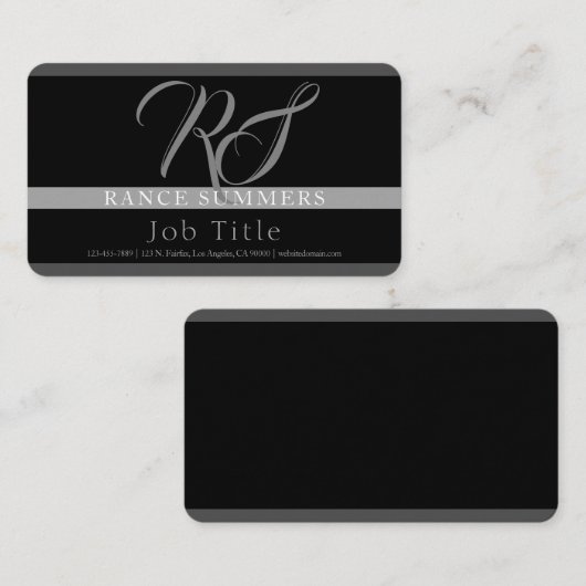 Elegant uiterlijk | Elegant Monogrammen Visitekaartje (Voorkant / Achterkant)