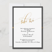 Elegant Uitgestelde Bruiloft Grijs & Gouden Streep Kaart (Voorkant)