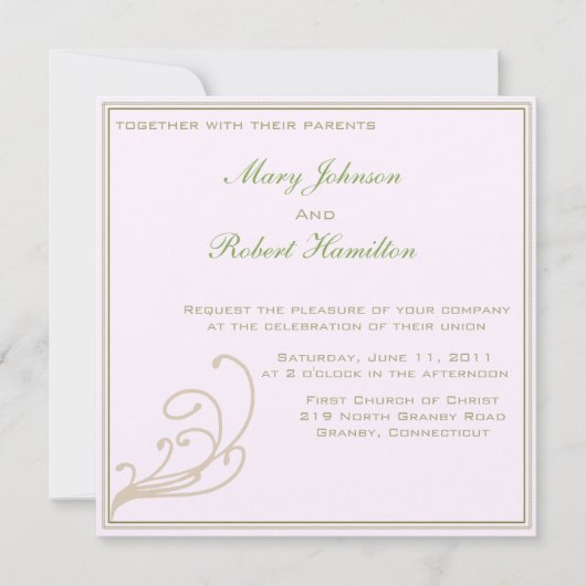 Elegant Uitnodiging met Scroll Detail (Voorkant)