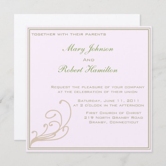 Elegant Uitnodiging met Scroll Detail (Voorkant / Achterkant)