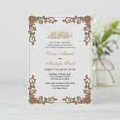 Elegant-uitnodiging voor een moslim huwelijk kaart (Staand voorkant)